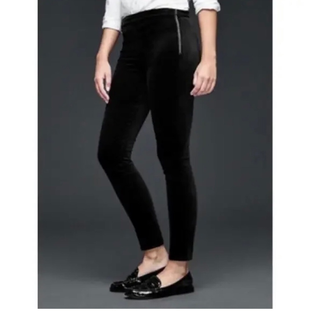 GAP Women's Velvet Side Zip Legging in Black, size 14